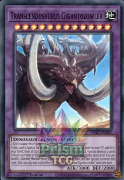 1st ed Transcendosaurus Gigantozowler super rare WISU-EN003 Yugioh - Image 1