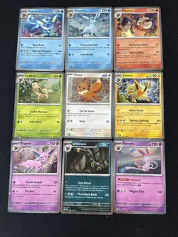 Prismatic Evolutions Lot Set X9 Cards Pokemon TCG All Cosmo Holo Eeveelutions - Image 1