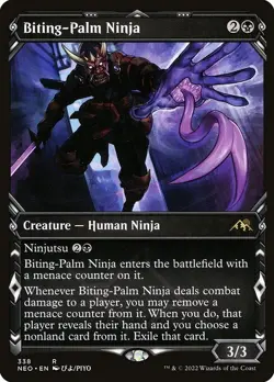 Biting-Palm Ninja Showcase Foil - Kamigawa: Neon Dynasty MTG-LP - Image 1