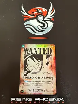 Rising Phoenix One Piece - Monkey.D.Luffy OP13-118 Wanted NM Jap #0121 - Image 1