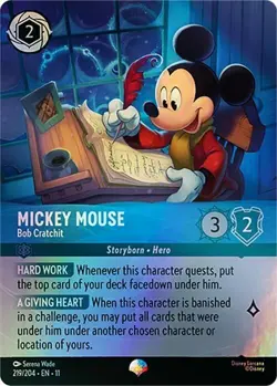 Mickey Mouse Bob Cratchit Disney Lorcana 219/204 English Winterspell Foil - Image 3