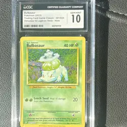 Pokemon TCG Bulbasaur 001/034 Trading Card Game Classic Holo CGC 10 2023 - Image 1