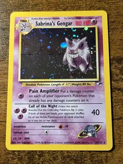 Sabrina's Gengar Holo 14/132 Gym Heroes Pokemon Card Swirl 🌀 - Image 1