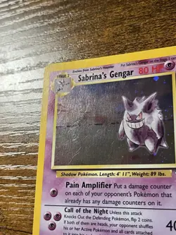 Sabrina's Gengar Holo 14/132 Gym Heroes Pokemon Card Swirl 🌀 - Image 3