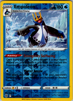Empoleon 037/172 Brilliant Stars Reverse Holo Pokemon Card - Image 1