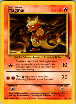 Pokemon TCG Cards Magmar 39/62 Fossil Uncommon - Image 1