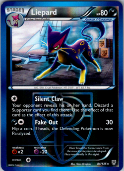Liepard 84/135 Plasma Storm Reverse Holo NM Pokemon Card - Image 1