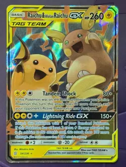 RAICHU & ALOLAN RAICHU GX 54/236 Pokemon Sun Moon Unified Minds Card - Image 1