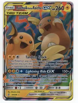 RAICHU & ALOLAN RAICHU GX 54/236 Pokemon Sun Moon Unified Minds Card - Image 3