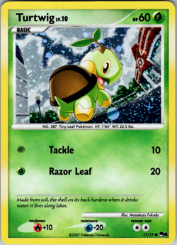 Turtwig 017/017 Pop Series 6 Holo Mid-Era Pokemon Card - Image 1