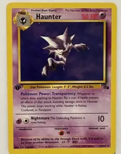 Haunter 21/62 1ST EDITION Pokemon Card WOTC Fossil Rare LP/NM - Image 1
