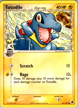 Totodile Delta Species 67/101 Dragon Frontiers LP Pokemon Card - Image 1