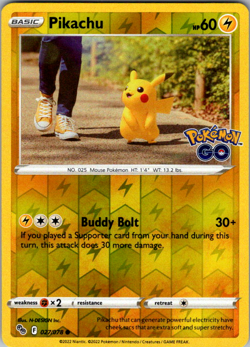 Pikachu 027/078 Pokemon GO Reverse Holo LP Pokemon Card - Image 1