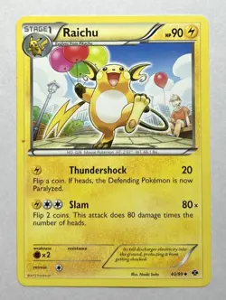 Raichu 40/99 - Pokemon TCG Card - Next Destinies 2012 - Image 1