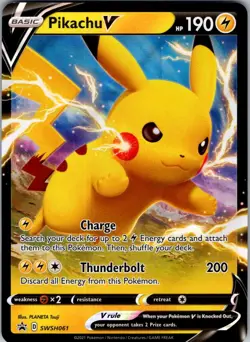 Pikachu V Promo SWSH: Sword & Shield Promo Cards SWSH061 NM - Image 1