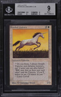 MTG Pearled Unicorn Limited Edition Alpha Regular BGS 9 MINT - Image 1