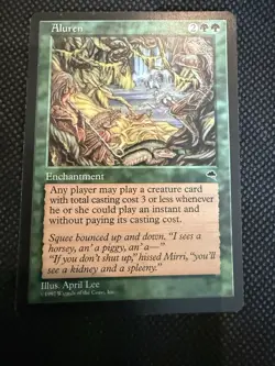Aluren MTG Green Tempest Rare Magic the Gathering Enchantment - Image 1