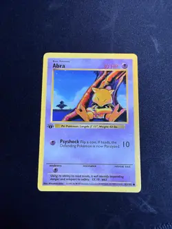 LP! Pokemon TCG Abra Base Set 43/102 Regular 1st Edition Common - Image 1
