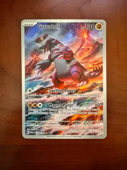 Pokemon TCG Groudon Illustration Rare Paradox Rift 199/182 NM Condition - Image 1