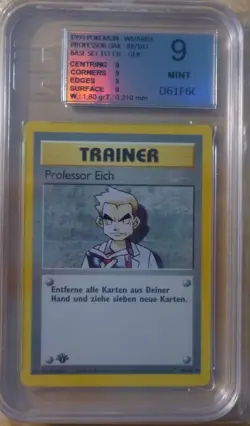 CCG 3 Pokemon Professor Eich First Edition Base Set 88/102 EGS/BGS 9 - Image 1
