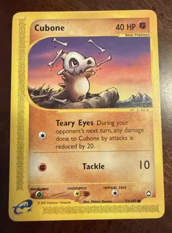 Cubone - Aquapolis 72/147 2002 - E Reader - Pokemon TCG - WOTC - LP - Image 1