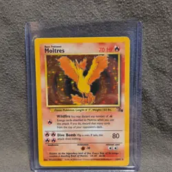 Pokemon Moltres Fossil Holo Rare 12/62 70 HP Wizards of the Coast - Image 1