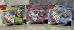 LOT OF 3 - Pokemon TCG SV Prismatic Evolutions Tech Sticker Collection Art Set - Image 1