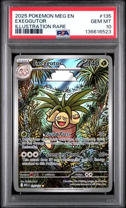2025 POKEMON MEG EN-MEGA EVOLUTION ILLUSTRATION RARE #135 EXEGGUTOR PSA 10 - Image 1