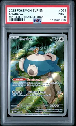 2023 POKEMON SVP EN-SV BLACK STAR PROMO 151 ELITE TRAINER BOX #051 SNORLAX PSA 9 - Image 1