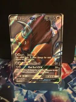Tauros GX (Full Art) Lightly Played LP+ 144/149 SM Base Set Holo Pokemon TCG - Image 1