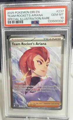 2025 POKEMON DRI DESTINED RIVALS #237 TEAM ROCKET'S ARIANA SIR PSA 10 (6271) - Image 1