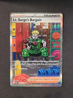 Pokemon Lt. Surge's Bargain Full Art Holo 185/132 - Image 1