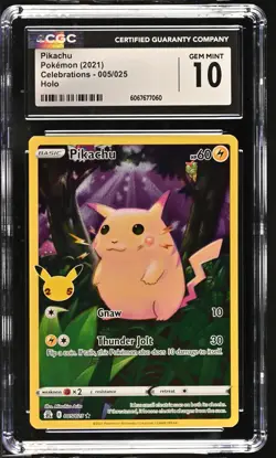 PIKACHU Celebrations Holo Rare #005 CGC 10 Pokemon [Nostalgium] - Image 1