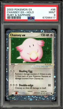 2003 Pokemon EX Ruby & Sapphire #96 Chansey Ex Holo PSA 9 Mint - Image 1