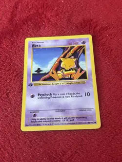 43/102 Abra 1st Edition Pokemon Base Set Shadowless Played 1999 - Image 1