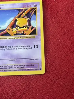 43/102 Abra 1st Edition Pokemon Base Set Shadowless Played 1999 - Image 4