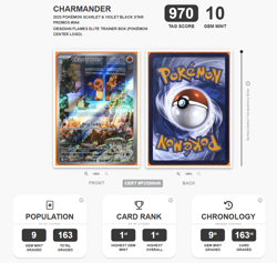 2023 Pokemon Obsidian Flames Center Stamp ETB Promo #044 Charmander TAG 10 (970) - Image 4