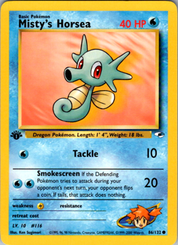 MISTY’S HORSEA - 1st Edition Gym Heroes - 86/132 - Common - Pokemon - Image 1