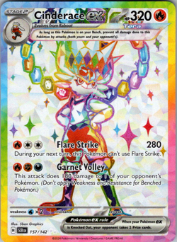 Cinderace EX 157/142 Ultra Rare Full Art Pokemon TCG S&V Stellar Crown NM - Image 1