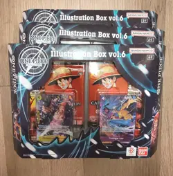 One Piece Illustration Box vol.6 lot of 3 Bandai Trading Cards - Image 1