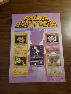 Pokemon TCG The First Movie Promo Cards Checklist 8X11 Print Ad 2000 Vintage - Image 1