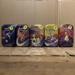 Pokemon TCG Kanto Friends Mini Tins Full Set of 5, New Sealed - Image 1