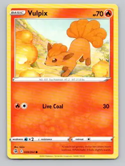Vulpix (28) #028/264 Common SWSH08: Fusion Strike Pokemon - Image 1