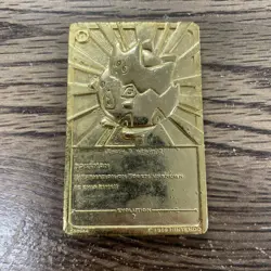 Pokemon Trading Card Gold Plated Togepi 1999 Burger King Vintage - Image 2