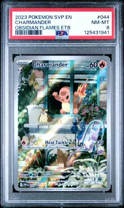 2023 POKEMON SVP EN-SV BLACK STAR PROMO #044 CHARMANDER PSA 8 - Image 1