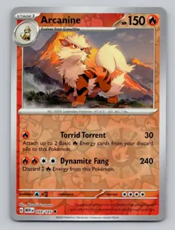 Reverse Holo Arcanine 059/165 Uncommon SV: Scarlet & Violet 151 Pokemon - Image 1