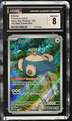2023 Pokemon Black Star Promos Snorlax 151 Elite Trainer Box CGC 8 #051 - Image 1