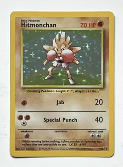 1999 Pokemon HITMONCHAN - Holo 7/102 Base Set - Vintage - NM++ - Image 1