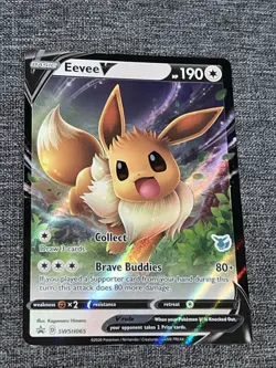 Pokemon TCG Eevee V SWSH065 SWSH Black Star Promos Holo NM - Image 1