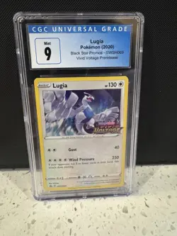 Pokemon Lugia Black Star Promo SWSH069 Vivid Voltage Prerelease CGC 9 - Image 1